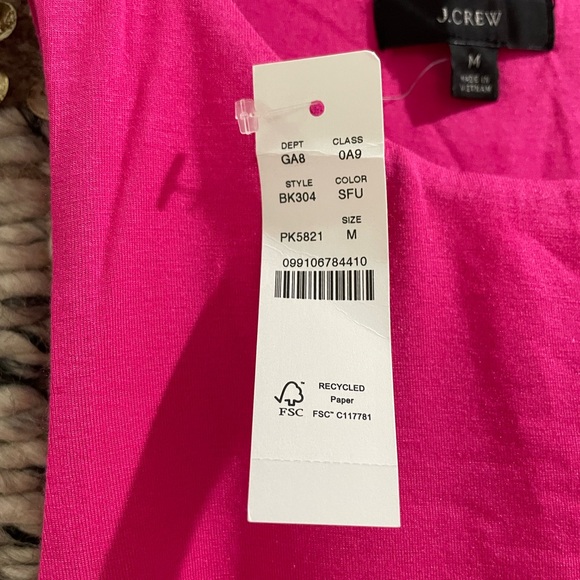 🩷 NWT J Crew hot pink knit tank stretch sz M - Picture 5 of 9